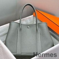 Hermes Garden Party 36 Bag In Gris Meyer Clemence Leather