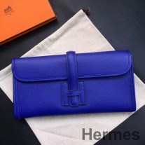 Hermes Jige Elan 29 Clutch Bag In Blue Electric Epsom Calfskin