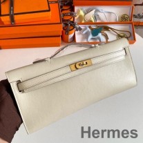 Hermes Kelly Cut Handmade Bag in Craie Swift Leather