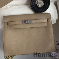 Hermes Kelly Danse II Bag In Gris Tourterelle Evercolor Calfskin