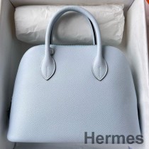 Hermes Bolide 1923 25 Handmade Bag In Blue Brume Epsom Calfskin