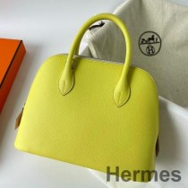 Hermes Bolide 1923 25 Handmade Bag In Lime Epsom Calfskin