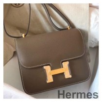 Hermes Constance 18 Handmade Bag In Taupe Epsom Leather