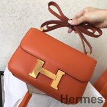 Hermes Constance 24 Handmade Bag In Orange Epsom Leather