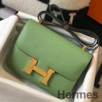 Hermes Constance 24 Handmade Bag In Vert Criquet Epsom Leather