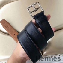 Hermes Etriviere 40 Belt In Black Epsom Leather