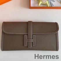 Hermes Jige Elan 29 Clutch Bag In Taupe Epsom Leather