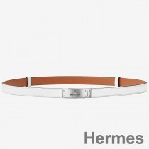Hermes Kelly 18 Belt In White Epsom Leather