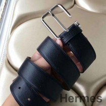 Hermes Lennox 40 MM Belt In Black Epsom Leather