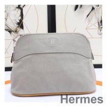 Hermes Medium Bolide Travel Case In Grey Cotton