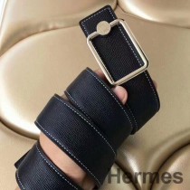 Hermes Oscar Buckle 40 MM Belt Black Reversible Leather