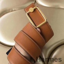 Hermes Oscar Buckle 40 MM Belt Brown Reversible Leather