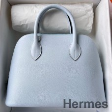 Hermes Bolide 1923 25 Handmade Bag In Blue Brume Epsom Calfskin