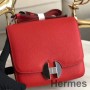 Hermes 2002 20cm Bag In Red Evercolor Calfskin