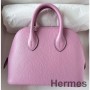 Hermes Bolide 1923 Mini Handmade Bag In Mauve Sylvestre Chevre Mysore Leather