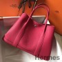 Hermes Garden Party 36 Bag In Rose Tyrien Clemence Leather
