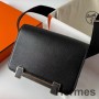 Hermes Geta Handmade Bag In Black Chevre Mysore Leather