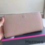 Hermes Grey Clemence Azap Zipped Wallet