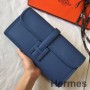 Hermes Jige Elan 29 Clutch In Blue Agate Epsom Leather