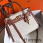 Hermes Kelly 28cm Bag In Canvas With Barenia Leather