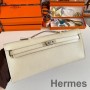 Hermes Kelly Cut Handmade Bag in Craie Epsom Calfskin