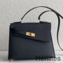 Hermes Kelly En Desordre 20 Handmade Bag In Black Epsom Calfskin