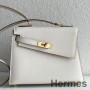 Hermes Kelly En Desordre 20 Handmade Bag In Craie Epsom Calfskin