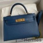 Hermes Kelly Mini II Sellier Handmade Bag In Deep Blue Epsom Calfskin