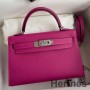 Hermes Kelly Mini II Sellier Handmade Bag In Rose Purple Epsom Calfskin