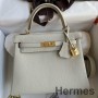 Hermes Kelly Retourne 25 Handmade Bag In Beton Clemence Leather