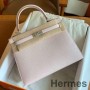 Hermes Kelly Sellier 25 Handmade Bag In Mauve Pale Epsom Calfskin