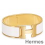 Hermes White Enamel Clic Clac H PM Bracelet