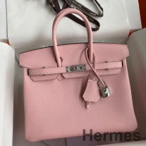 Geanta Hermes Birkin 25 Retourne realizata manual din piele de vitel Rose Sakura Epsom