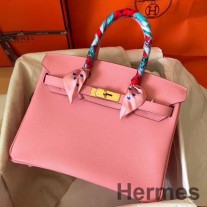 Geanta Hermes Birkin 30 lucrata manual din piele Epsom roz