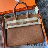 Geanta Hermes Birkin 30 Retourne lucrata manual din piele Togo aurie