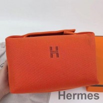 Carcasă mare Hermes Bride-a-Brac din pânză portocalie