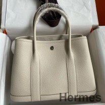 Geanta Hermes Garden Party 30 Handmade din Piele Craie Clemence