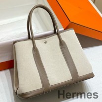 Geantă Hermes Garden Party de 36 cm din piele Toile și Taupe