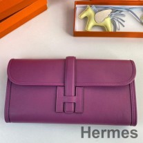 Pochetă Hermes Jige Elan 29, din piele de vițel rapidă Anemone