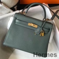 Geanta Hermes Kelly 28cm In Piele Vert Amande Clemence GHW