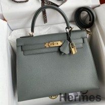 Geanta Hermes Kelly Sellier 28 Handmade In Piele De Vitet Epsom Vert Amande