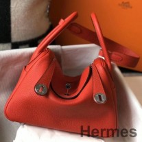 Geanta Hermes Lindy 26cm Din Piele Rosie Clemence PHW