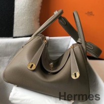 Geanta Hermes Lindy 30cm Din Piele Taupe Clemence GHW