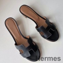 Sandale Hermes Oasis Din Piele Swift Neagră