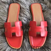Sandale Hermes Oran În Piele Swift Roșie