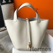 Geanta Hermes Picotin Lock 22 Din Piele Beton Clemence