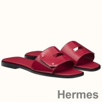 Sandale Hermes View În Piele Lacuită Ruby