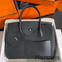 Geanta Hermes Birkin 30 en Desordre din piele neagra Swift si Clemence