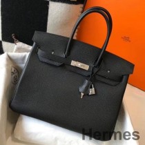 Geanta Hermes Birkin 30cm Din Piele Neagra Clemence PHW