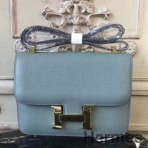 Geanta Hermes Blue Lin Constance MM 24cm Epsom din piele